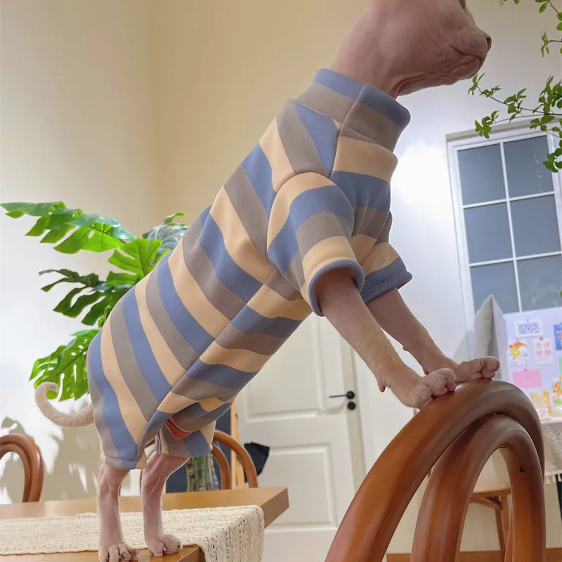 Color Stripes Sphynx Cat Onesies Pajamas