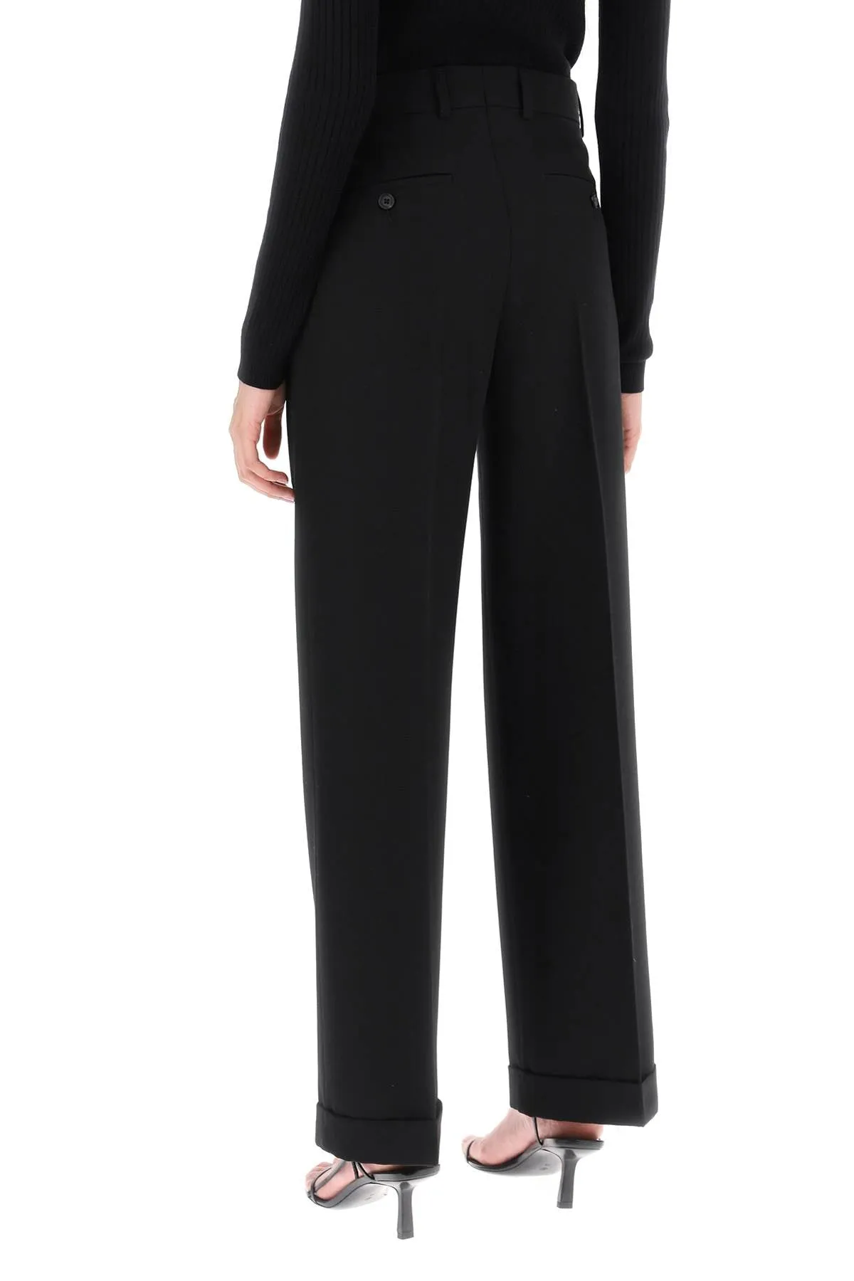 cuffed straight trousers