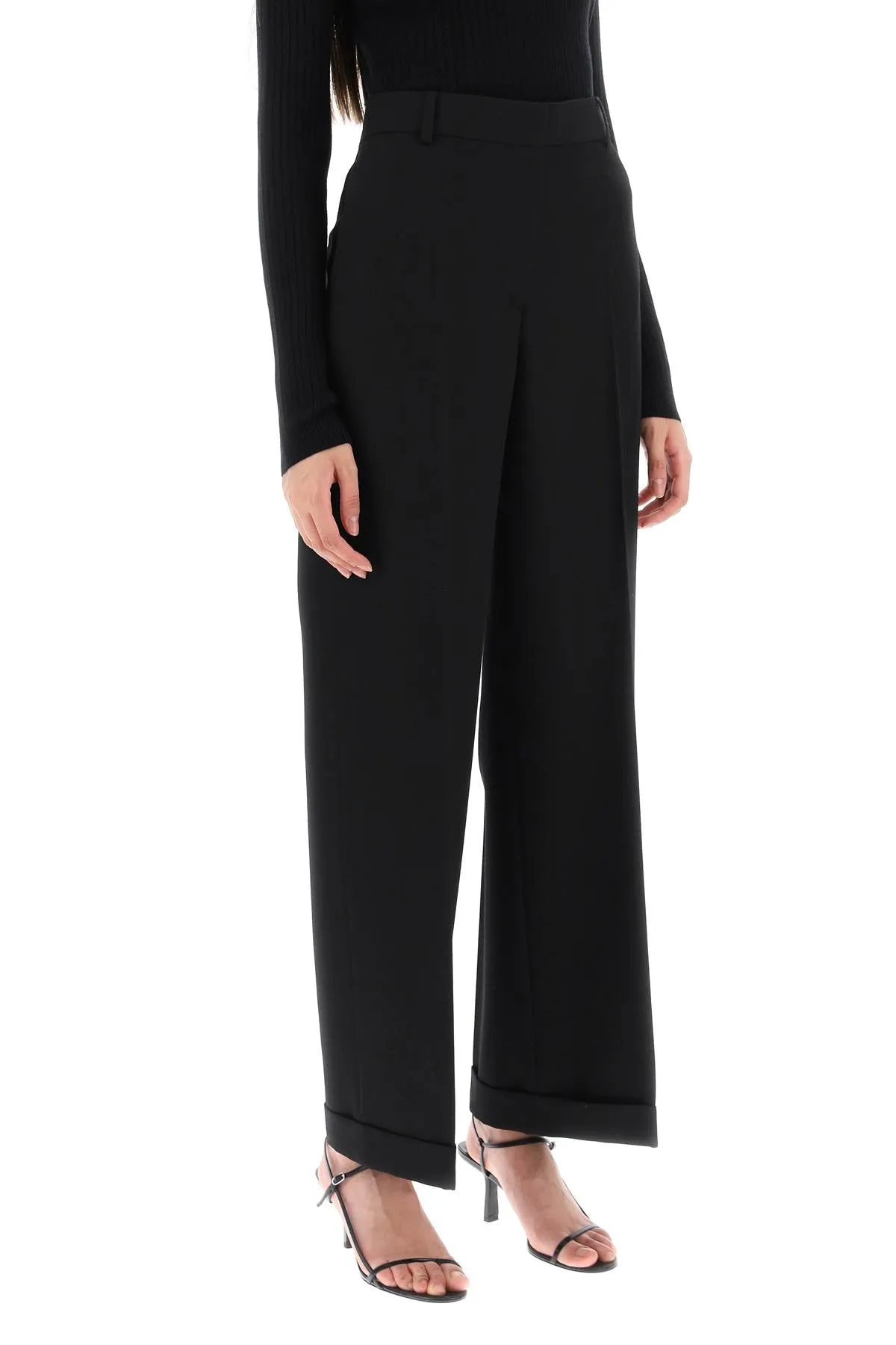 cuffed straight trousers