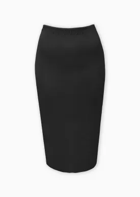 Daisi - Knit Pencil Skirt with Pleating Detail