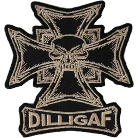 Dilligaf Skull Biker Patch