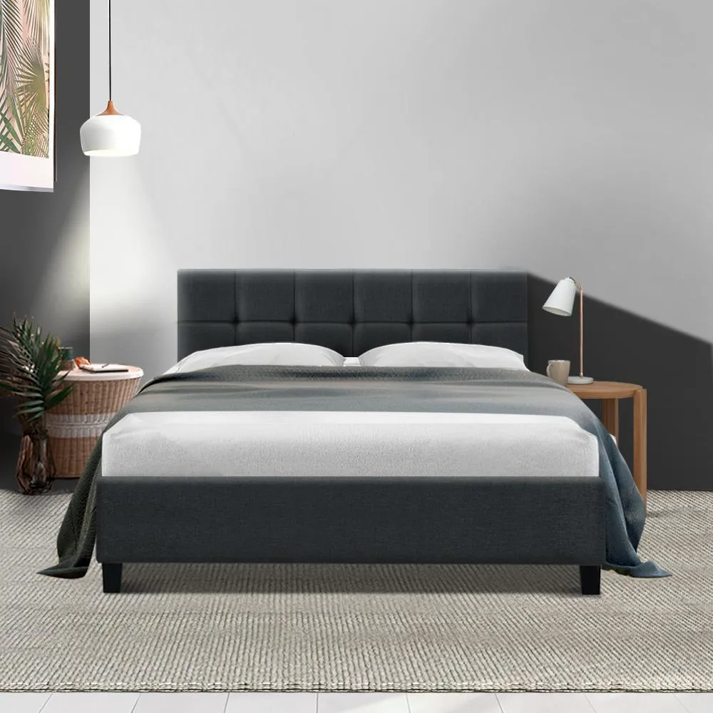 Double Package | Agnes Bed Charcoal & Glay Bonnell Spring Mattress (Medium Firm)