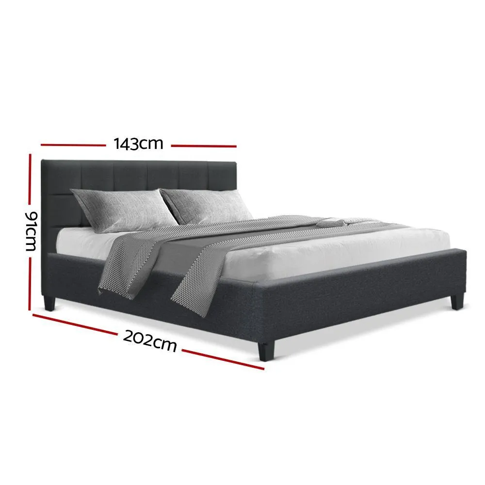 Double Package | Agnes Bed Charcoal & Glay Bonnell Spring Mattress (Medium Firm)