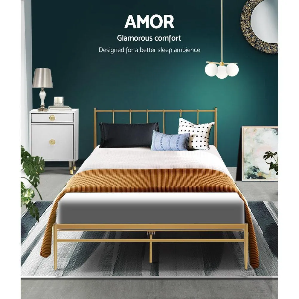 Double Package | Amor Bed Gold & Normay Series Pillow Top Mattress (Medium Firm)