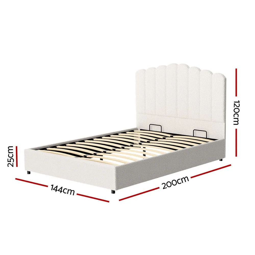 Double Package | Fion Boucle Storage Bed & Bonita Pillow Top Mattress (Medium Firm)