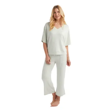 Dream Relaxed V-Neck w/ Capri Lounge Set - Sage