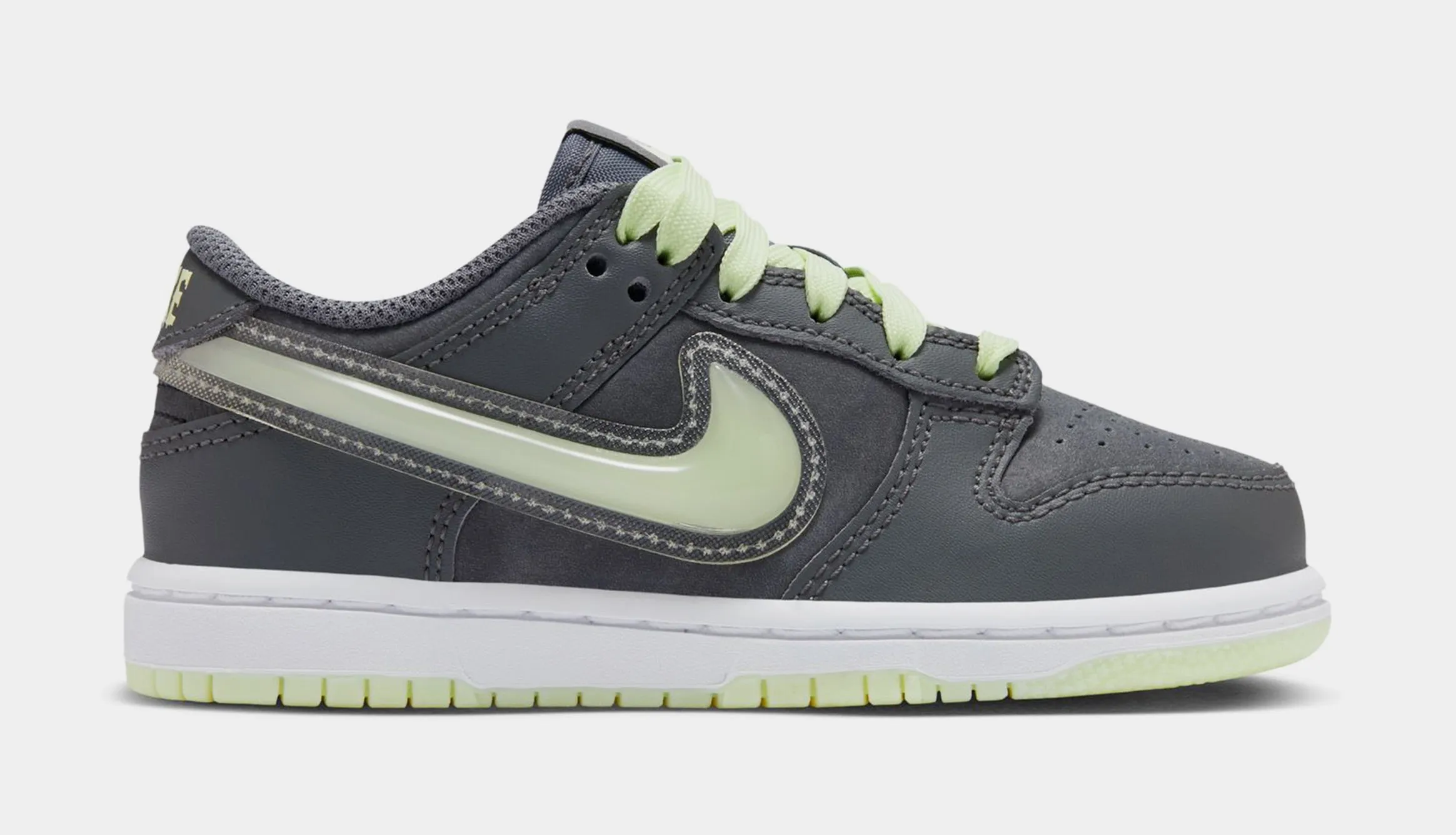 Dunk Low Glow In The Dark Preschool Lifestyle Shoes (Iron Grey/Lime Ice/White/Cool Grey)