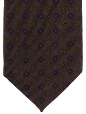 E. Marinella Silk Tie Brown Geometric SALE