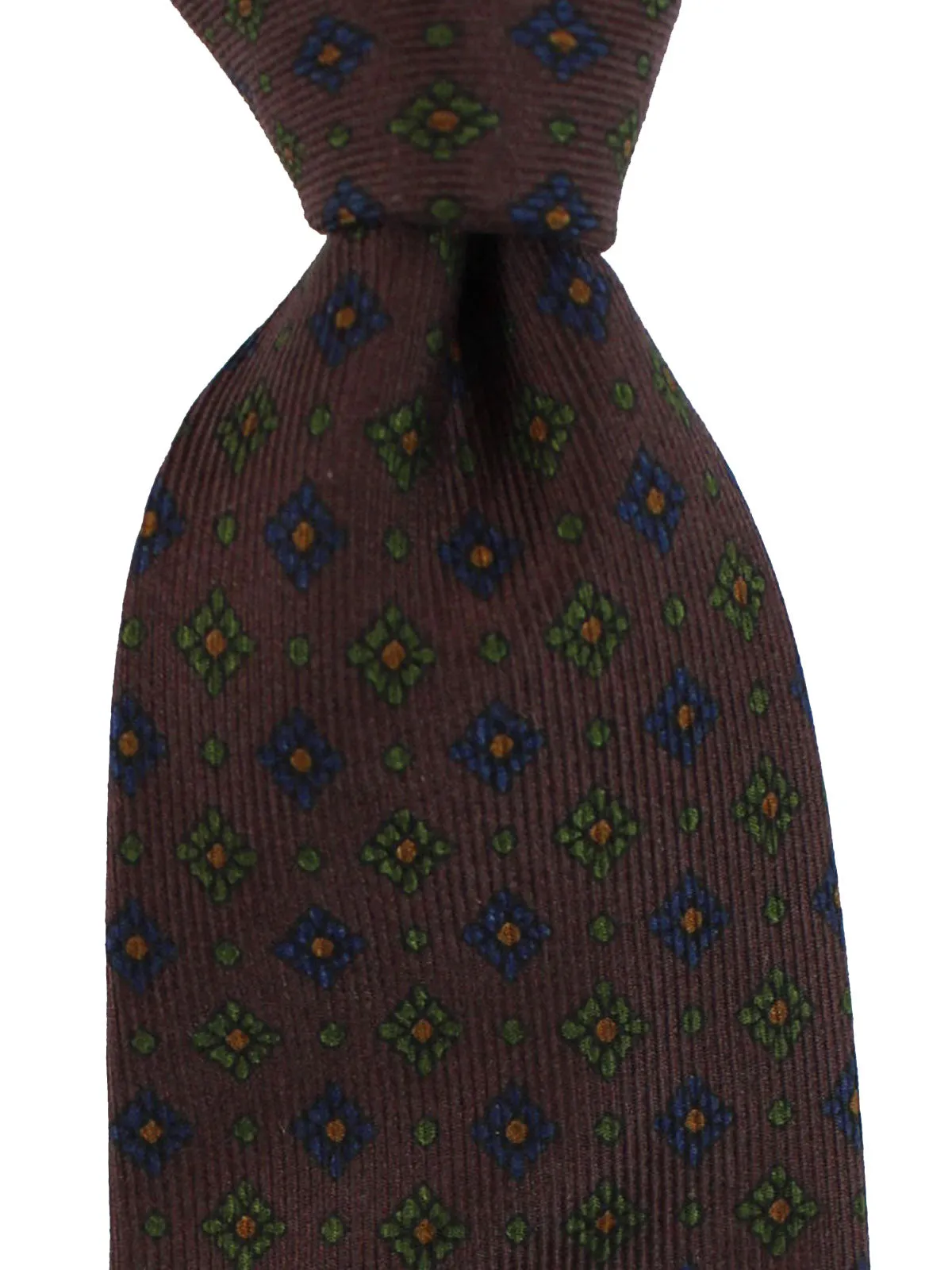 E. Marinella Silk Tie Brown Geometric SALE