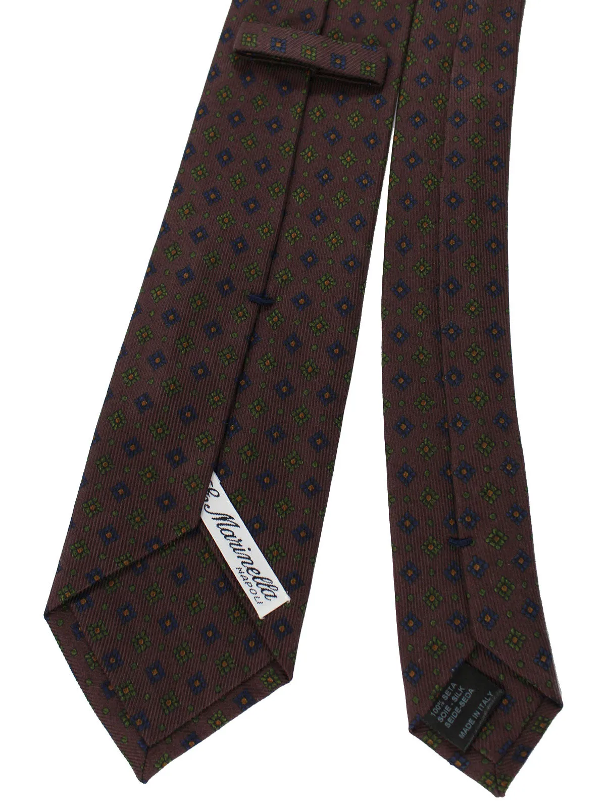 E. Marinella Silk Tie Brown Geometric SALE