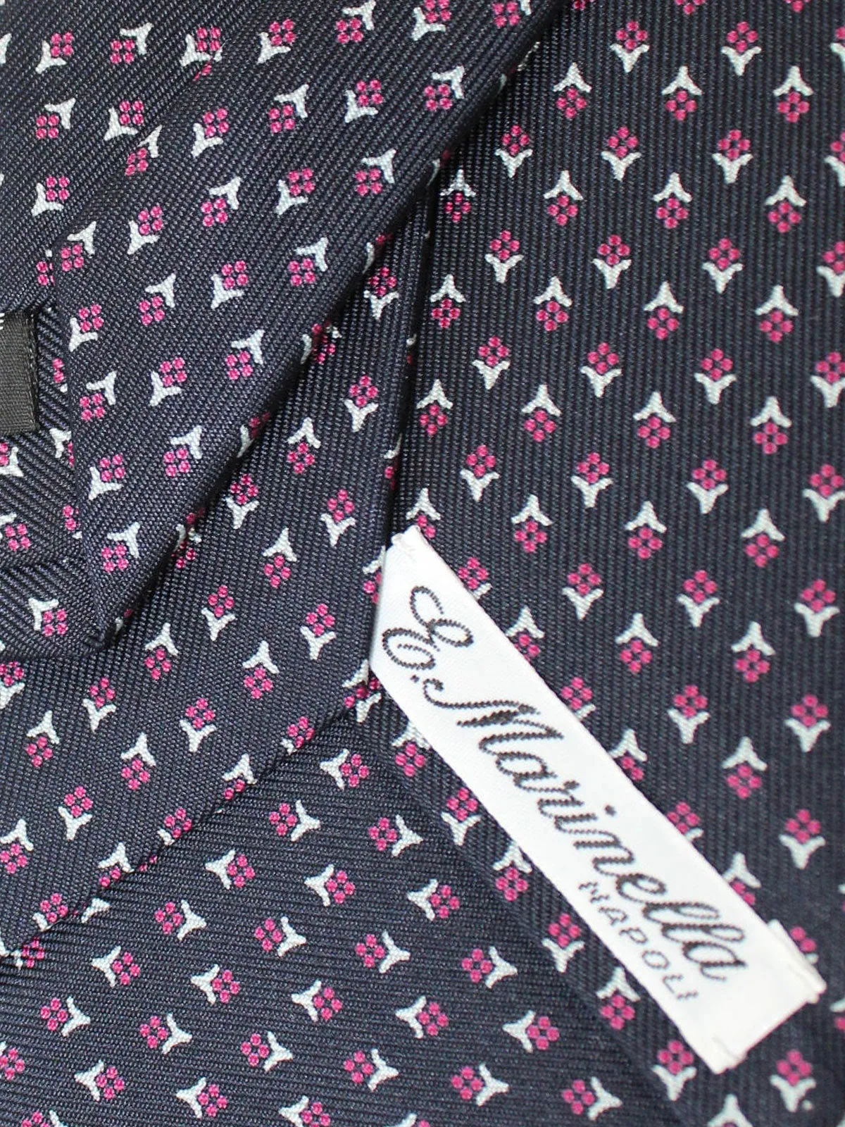 E. Marinella Tie Black Fuchsia Geometric SALE