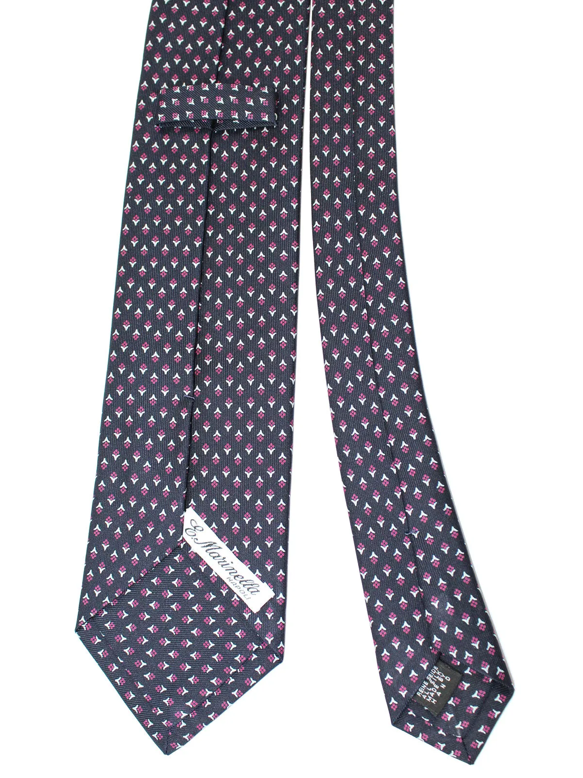 E. Marinella Tie Black Fuchsia Geometric SALE