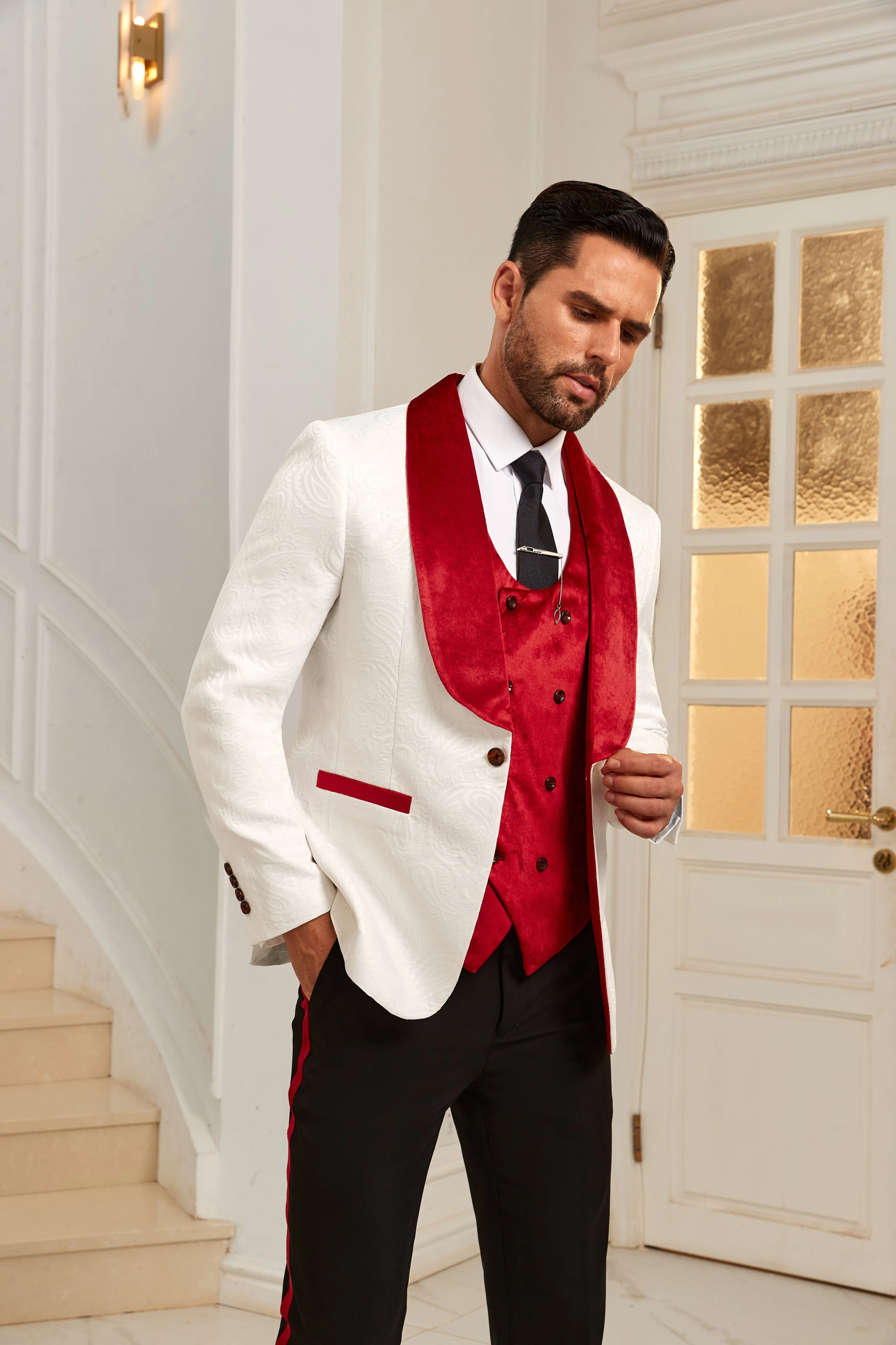 Fashion Most Popular Shawl Collar Party 3 Pieces Men Suits 2590