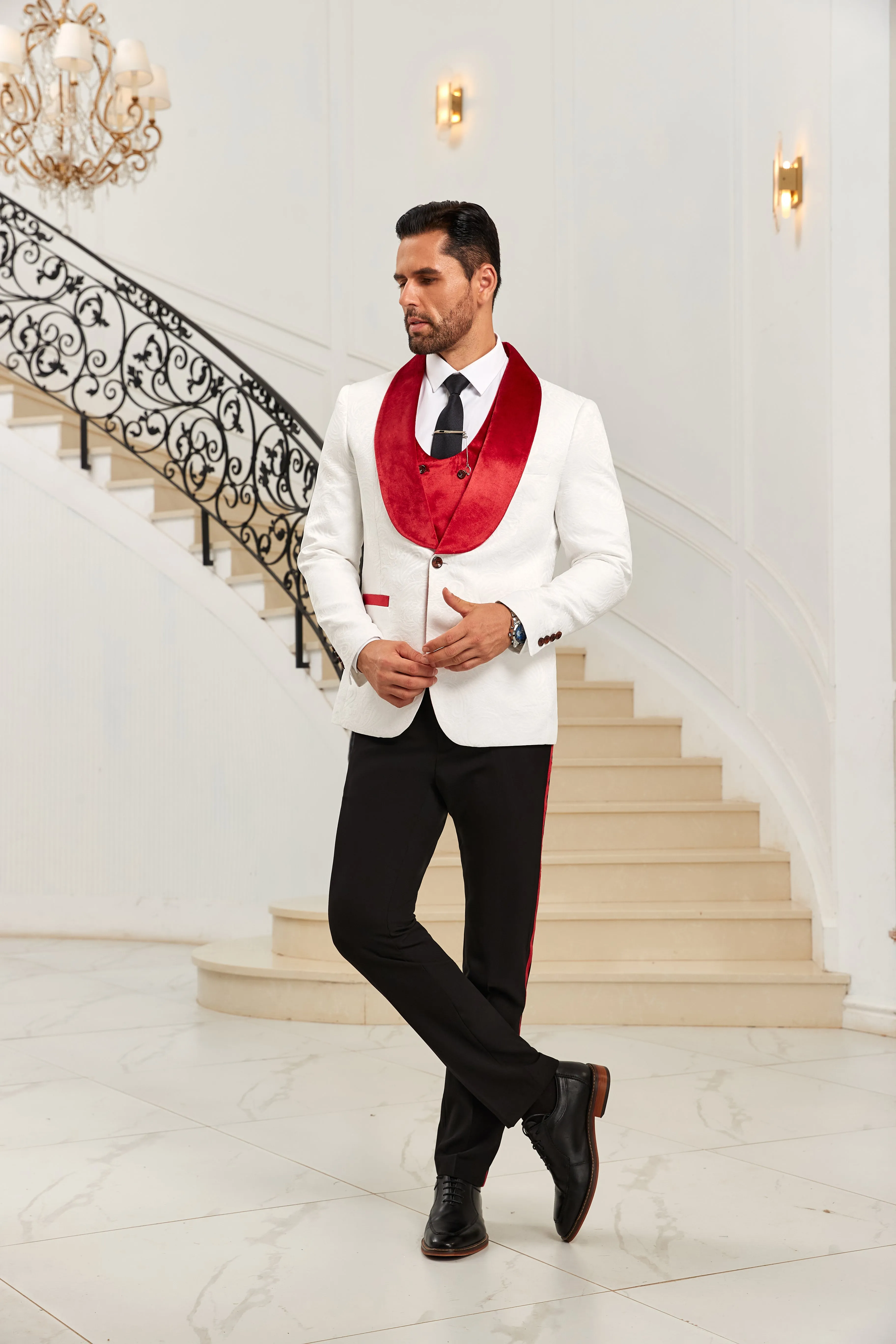 Fashion Most Popular Shawl Collar Party 3 Pieces Men Suits 2590