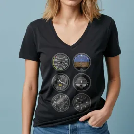 Flight Instruments - Women's V-Neck T-Shirt