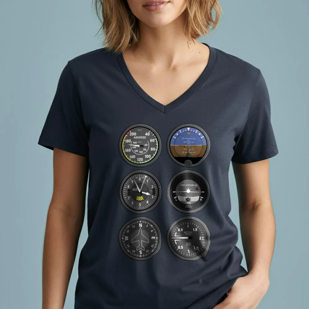 Flight Instruments - Women's V-Neck T-Shirt