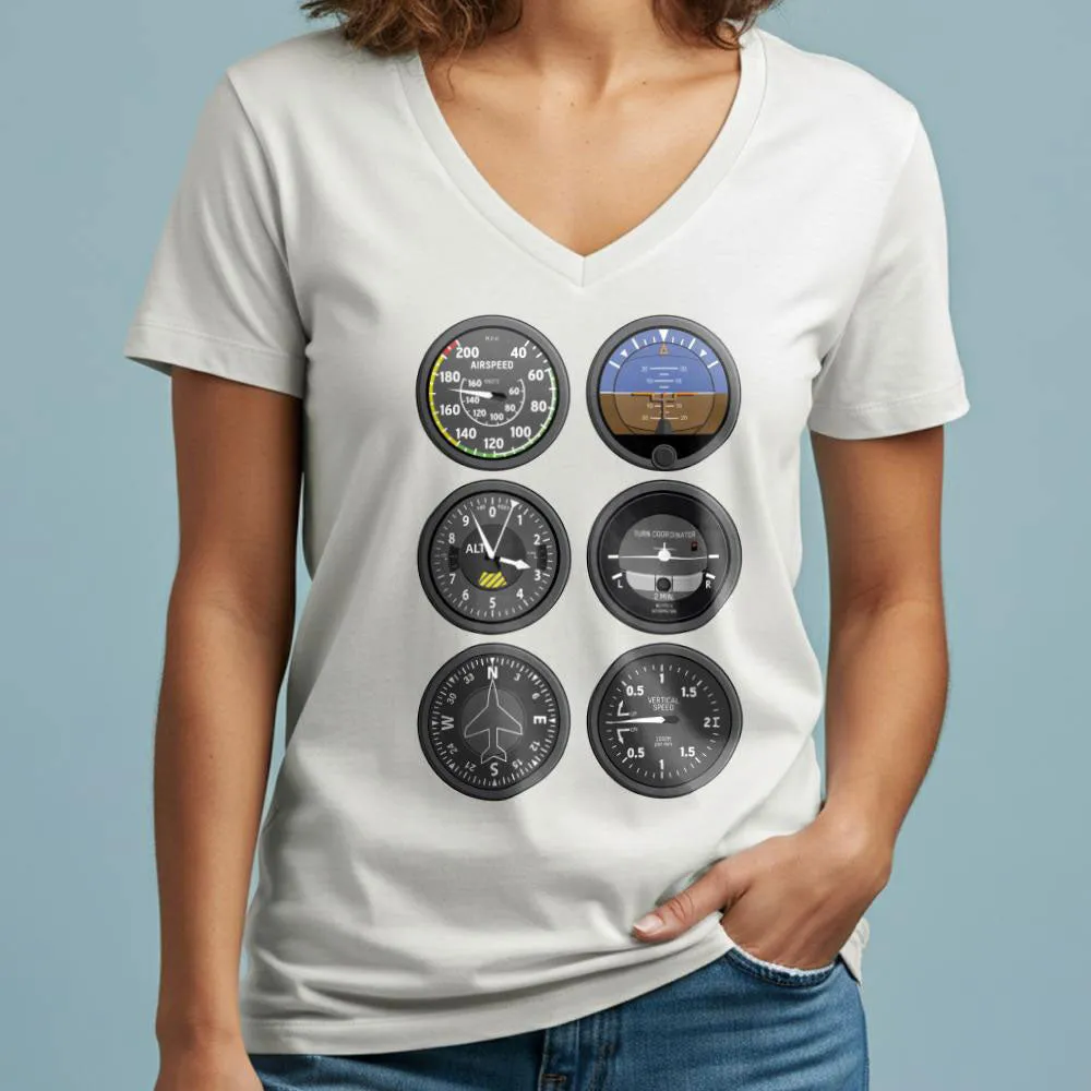 Flight Instruments - Women's V-Neck T-Shirt