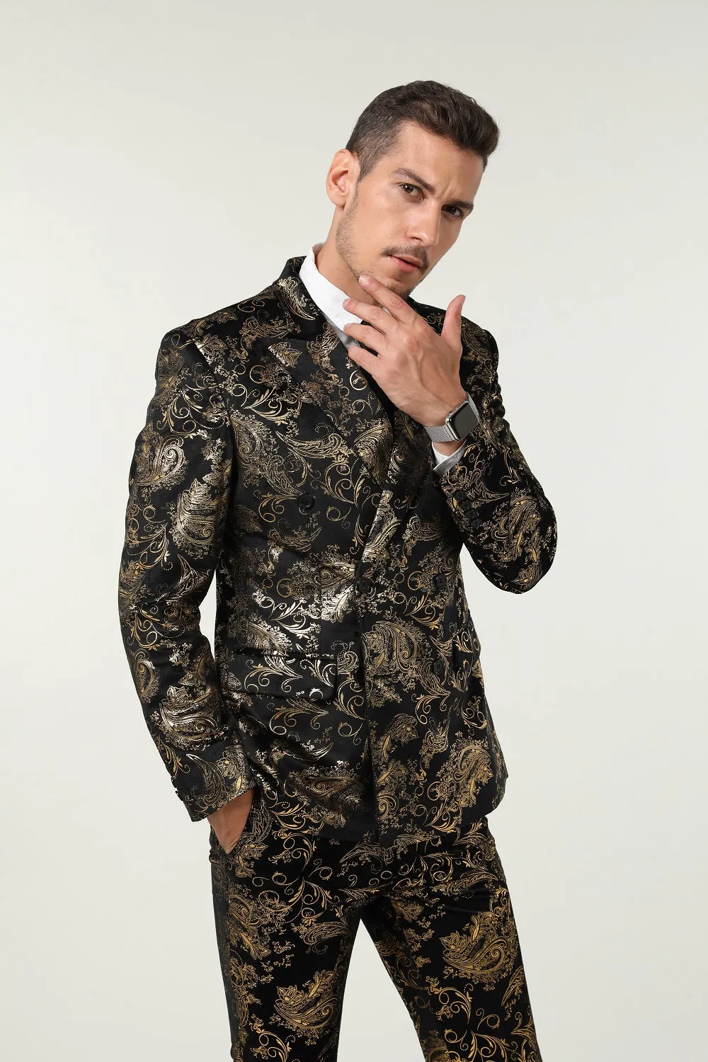 Floral Unique Patterned Party 3 Piece Men Suits