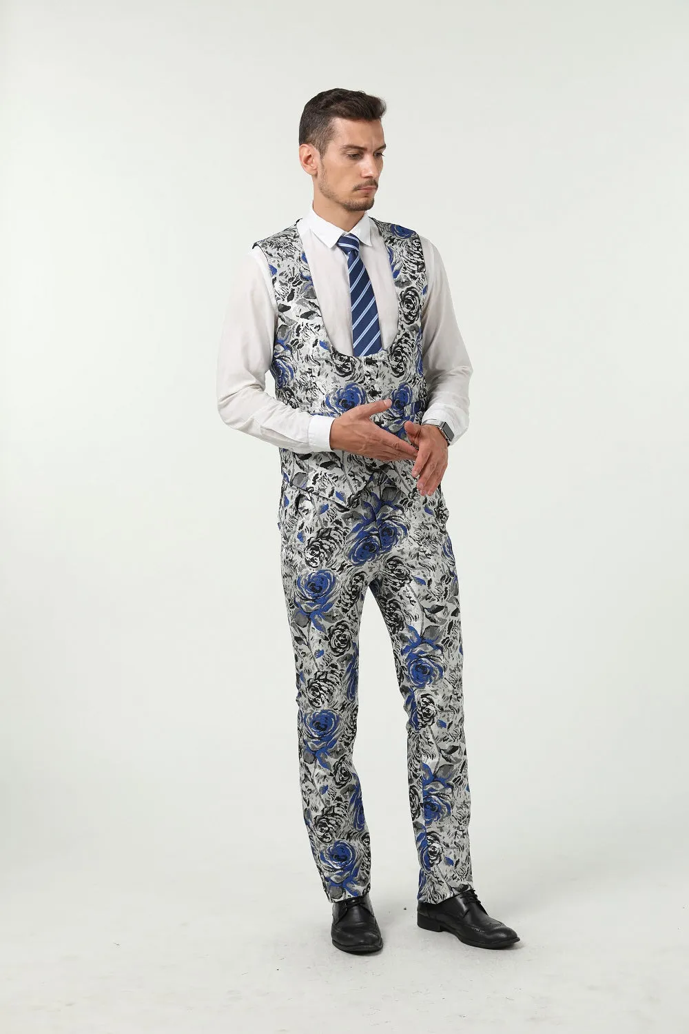 Floral Unique Patterned Party 3 Piece Men Suits