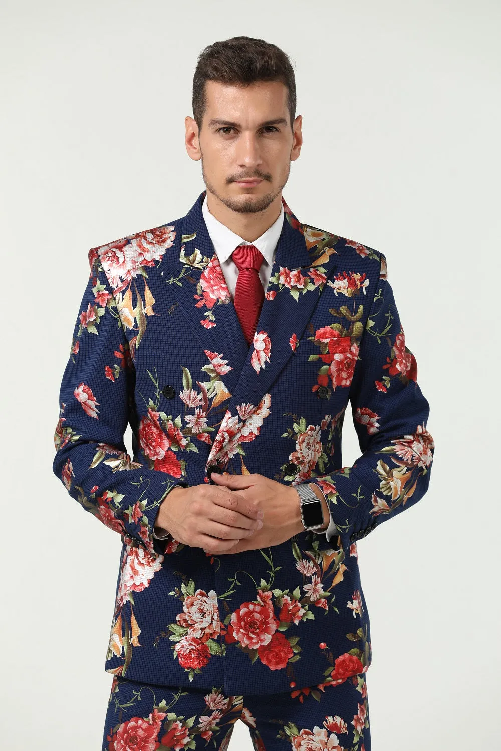 Floral Unique Patterned Party 3 Piece Men Suits