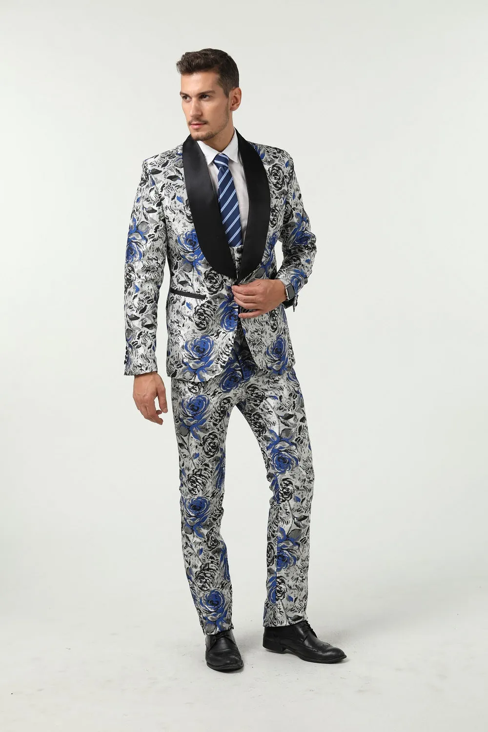 Floral Unique Patterned Party 3 Piece Men Suits