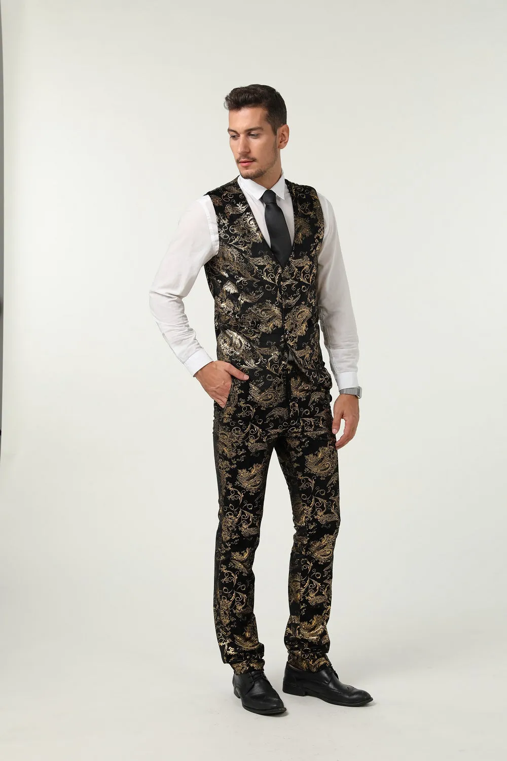 Floral Unique Patterned Party 3 Piece Men Suits