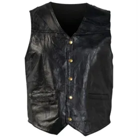 Giovanni Navarre Italian Stone Design Genuine Leather Vest- Large