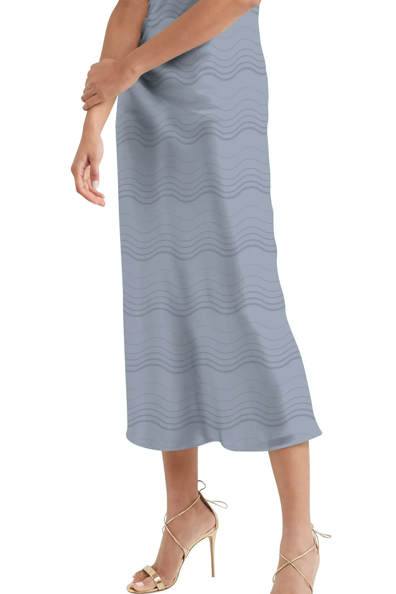 Grey Knee Length Skirt