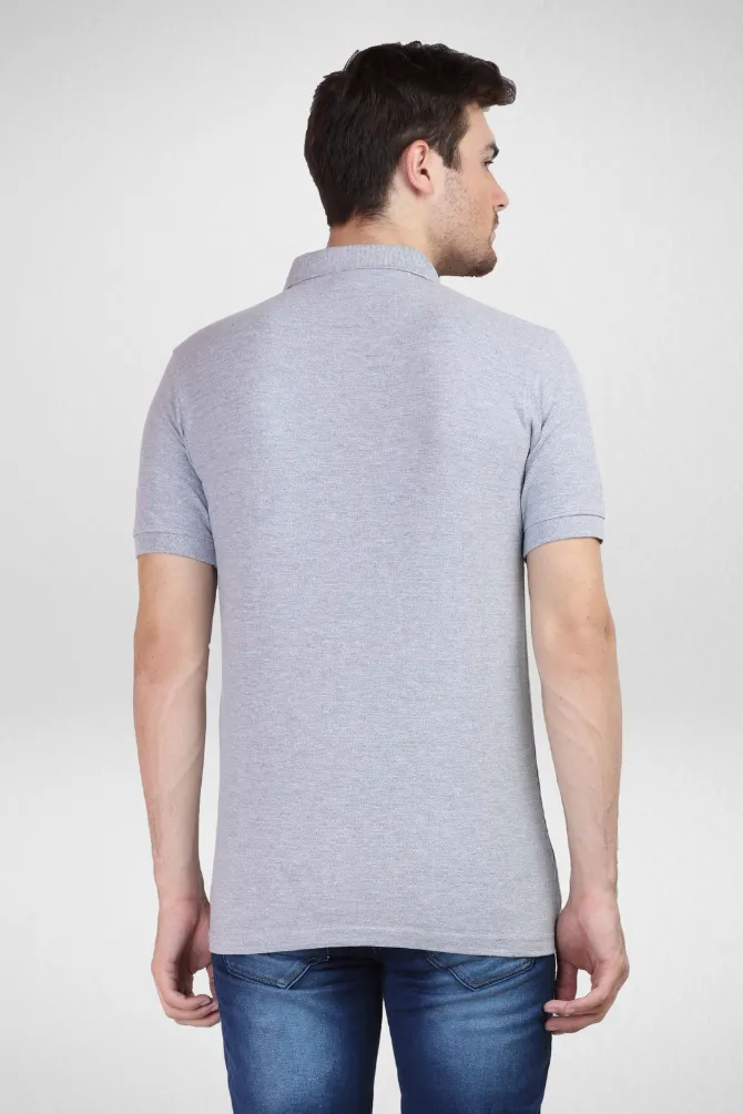 Grey Melange and Black Polo T-Shirts Combo for Men