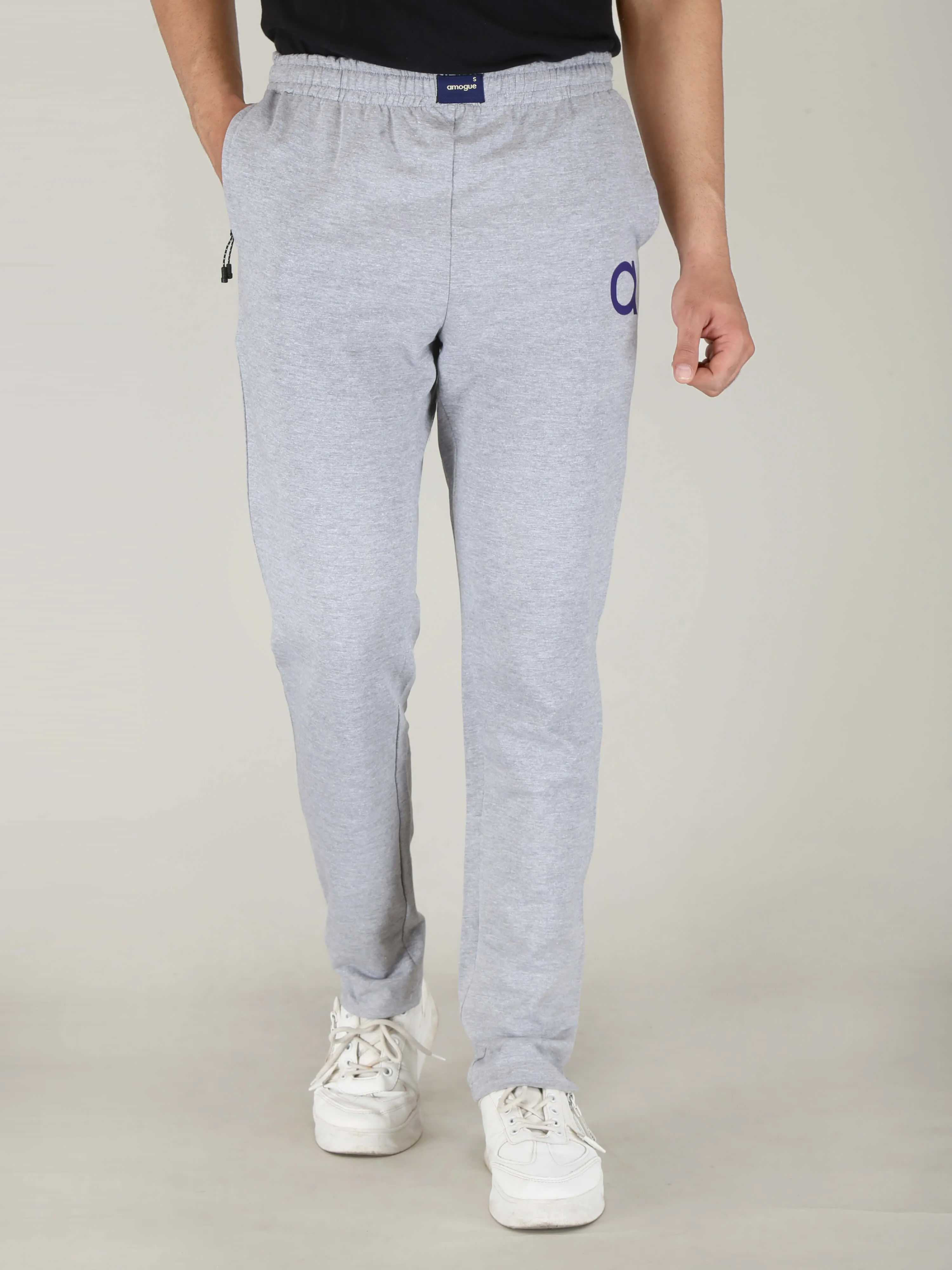 Grey Solid Pure Cotton Hosiery Pajamas for Men