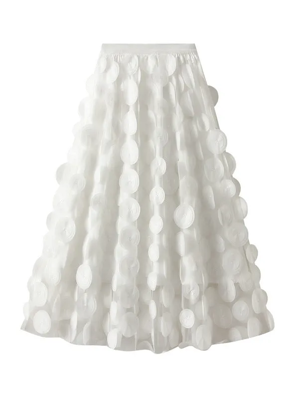 Heavy Industry Three-dimensional Polka-dot Gauze Skirt