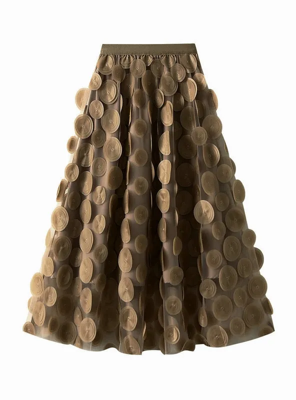 Heavy Industry Three-dimensional Polka-dot Gauze Skirt