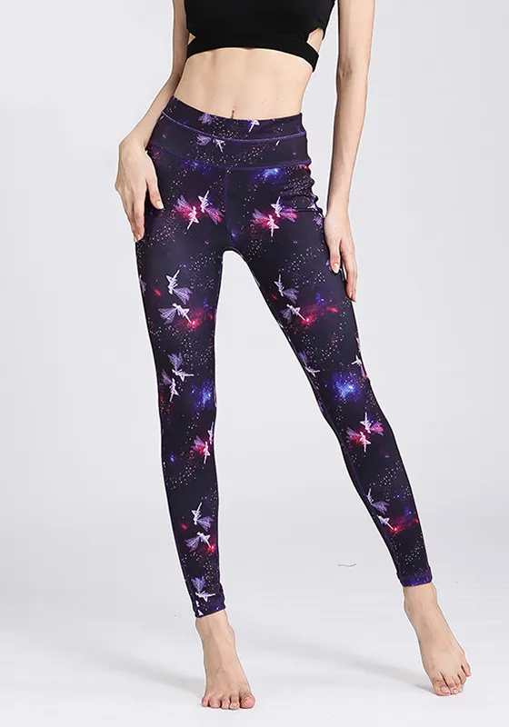 High Waist Floral Print Yoga Leggings