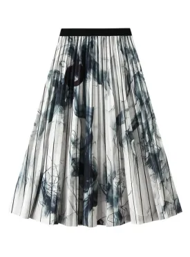 Ink Printing Retro National Style Skirt