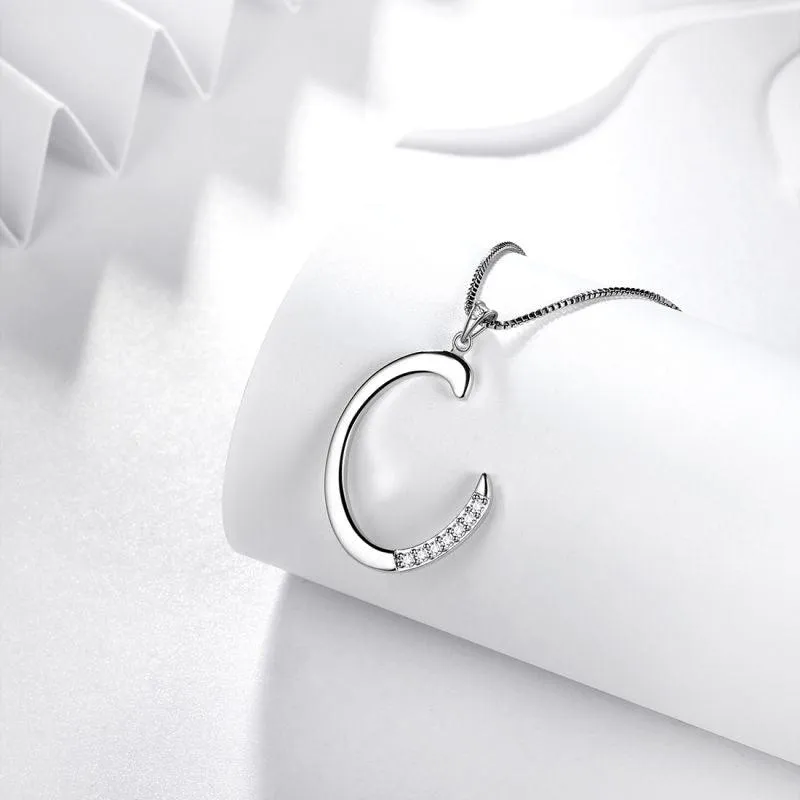 Letter Initial C Necklaces Pendant Women Girls Name Jewelry Gift 925 Sterling Silver