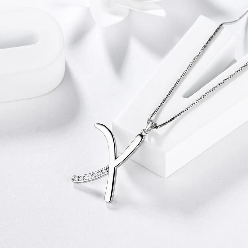 Letter Initial X Necklaces Pendant Women Girls Name Jewelry Gift 925 Sterling Silver