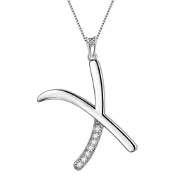 Letter Initial X Necklaces Pendant Women Girls Name Jewelry Gift 925 Sterling Silver