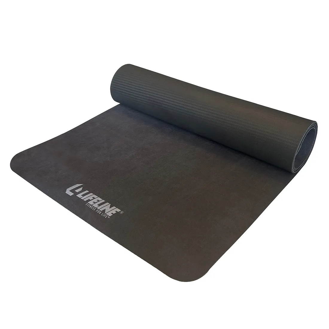 Lifeline Fitness Custom Yoga Mat - Premium Suede Mat - Black