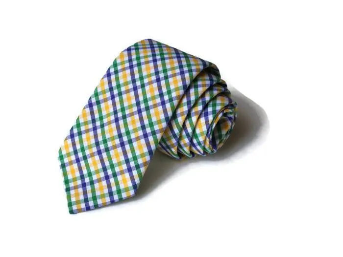 Mardi Gras Tattersall Necktie - Youth