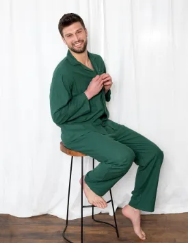 Men's Solid Color Flannel Pajamas