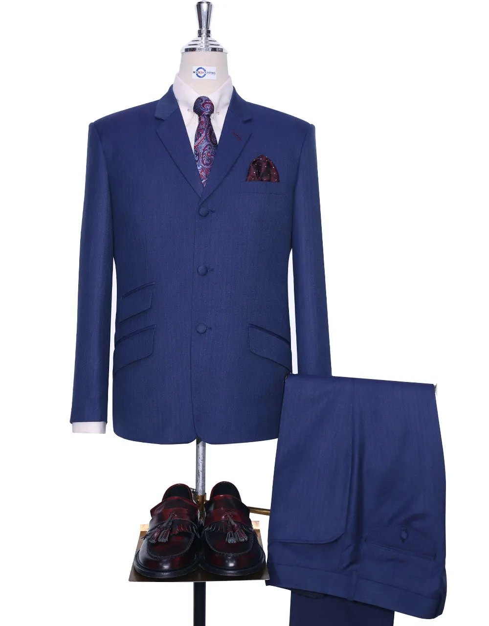 Midnight Blue Herringbone Suit