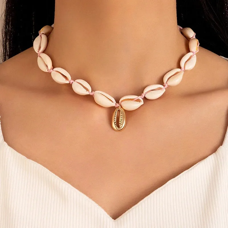 Natural Shell Choker Necklace Collar Necklace Seashell Choker Necklace