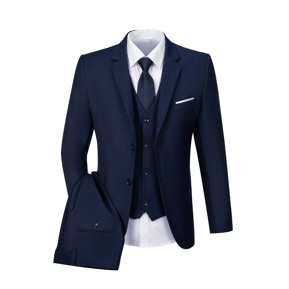 Navy Party Business Banquet 3 Piece Men Suits