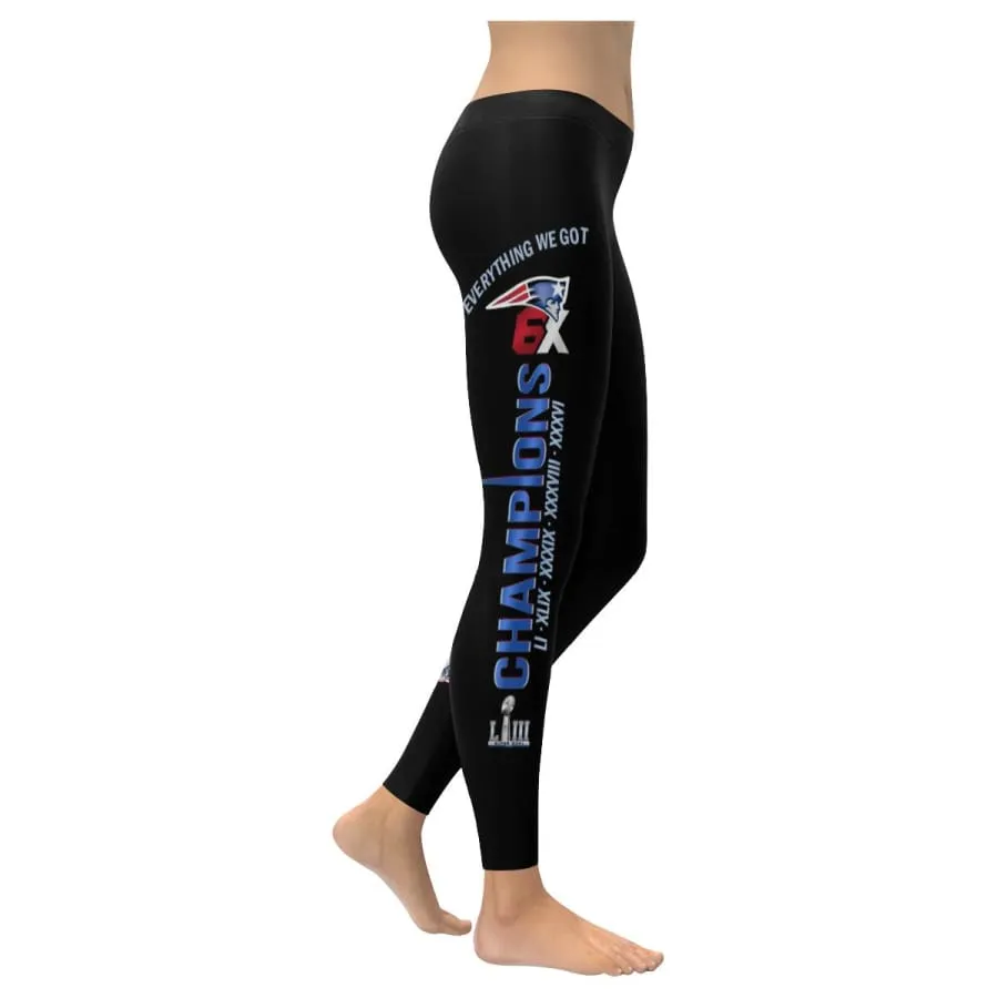 New England Patriots Leggings Black|NFL 6X Champion Patriots Yoga Pants