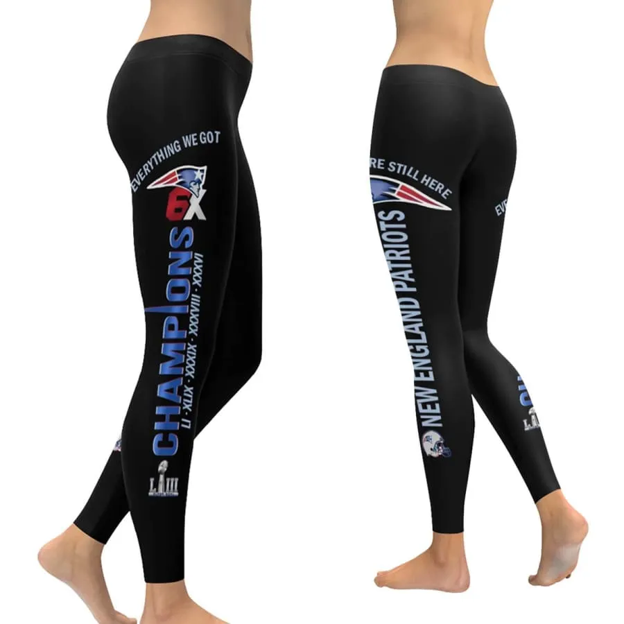 New England Patriots Leggings Black|NFL 6X Champion Patriots Yoga Pants