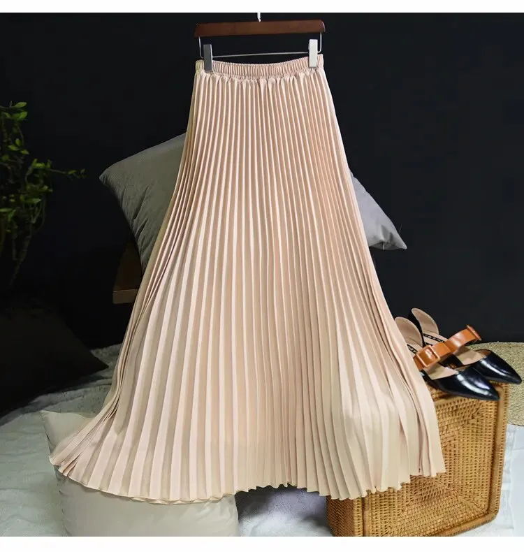 New Vintage Pleated Midi Long Skirt