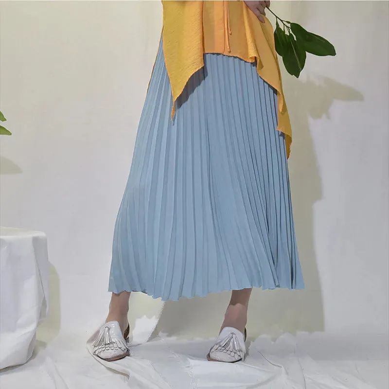 New Vintage Pleated Midi Long Skirt