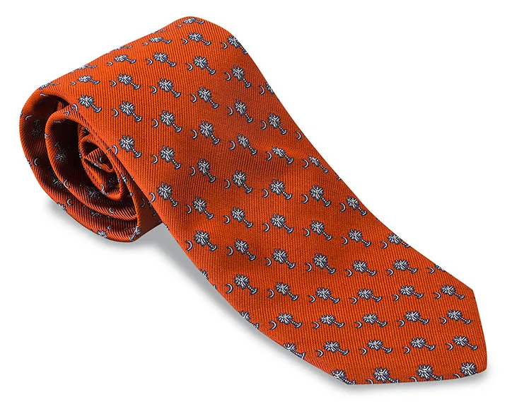 Orange Palmetto Necktie - F1824