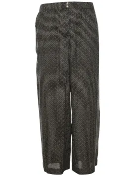 Patterned Black Trousers - W30 L26