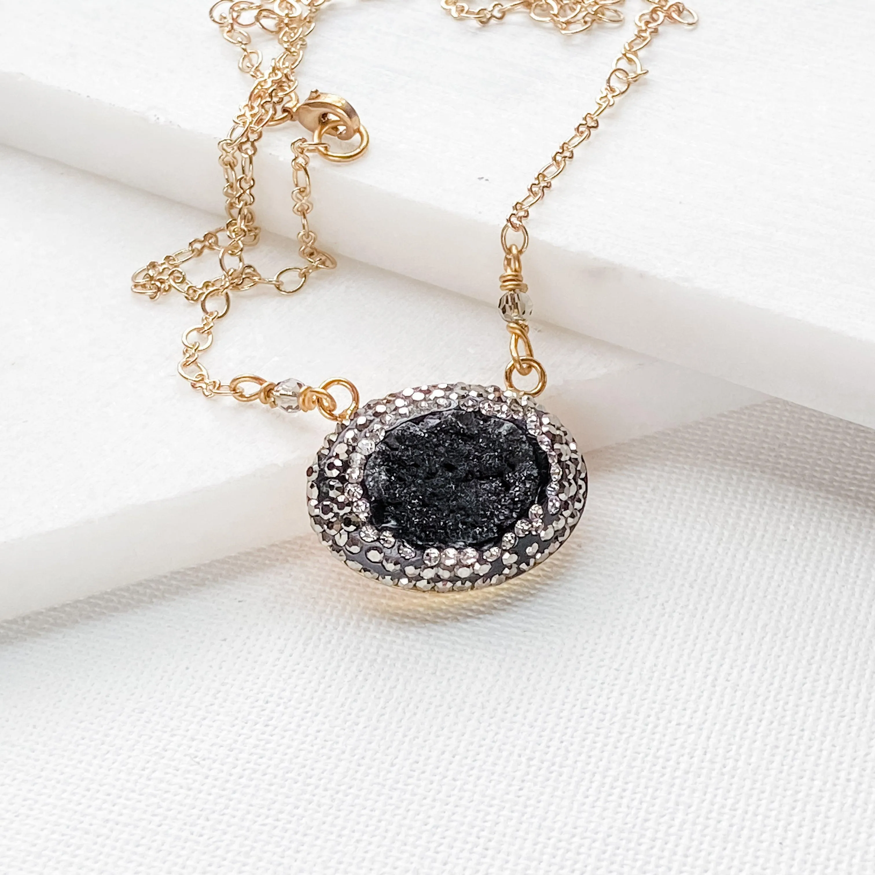 Pave Oval Necklaces